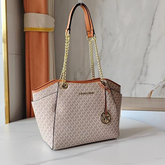 Michael Kors Jet Set Travel Chain Shoulder Tote Bag Witch Dust Bag (70199-Beige)