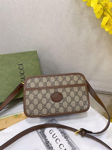 Gucci Mini GG Canvas Brown Bag With Double OG Box And Dust Bag 658572