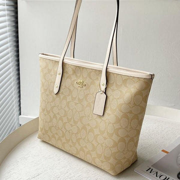 Coach Signature City Tote Bag Beige