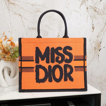 Miss Dior By Christian Dior Graffiti Book Large Tote Orange