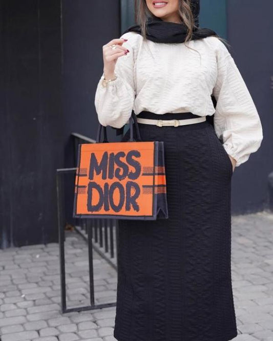 Miss Dior By Christian Dior Graffiti Book Large Tote Orange