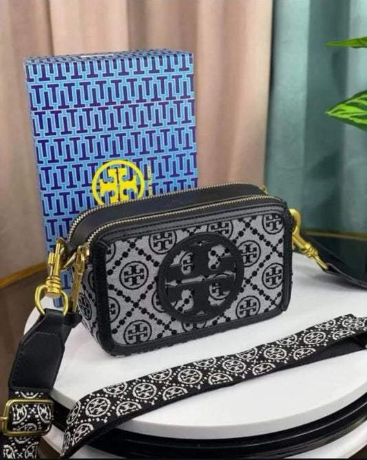 Tory Burch Miller Crossbody Camera Bag BlackGrey
