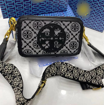 Tory Burch Miller Crossbody Camera Bag BlackGrey