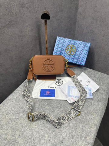 Tory Burch Miller Crossbody Camera Bag Brown