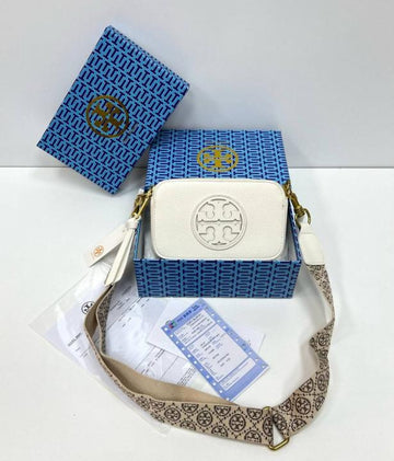 Tory Burch Miller Crossbody Camera Bag White