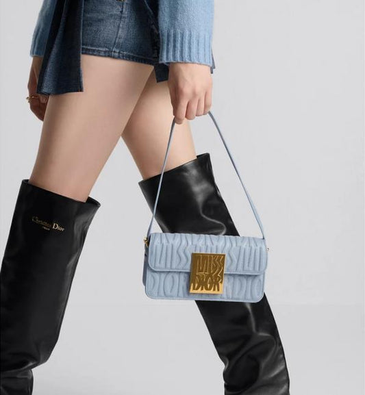 Christian Dior Quilted Miss Dior Flap Shoulderbag Blue