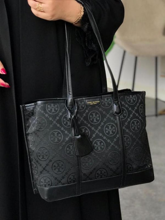 Tory Burch Jacquard Tote Bag black