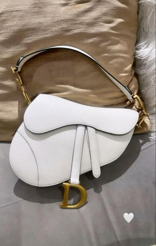 Christian Dior Saddle Bag White