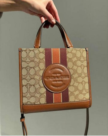 Coach Dempsey Carryall In Signature 22 Tote Caramel