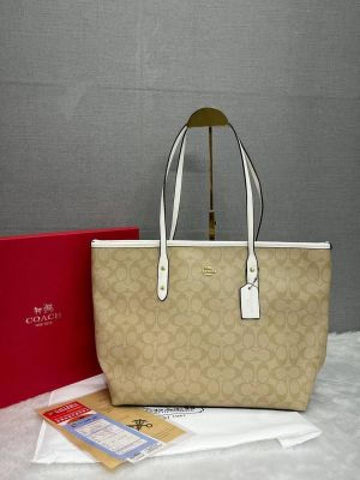 Coach Signature City Tote Bag White