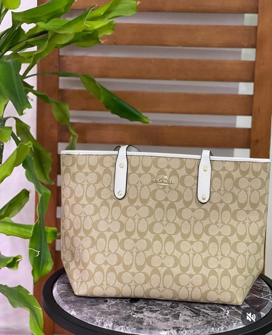 Coach Signature City Tote Bag White