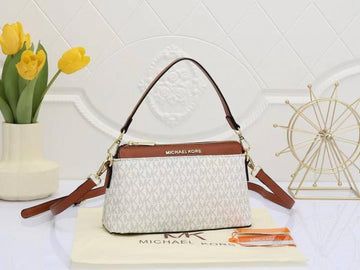 Michael Kors Jet Set Large Logo Crossbody Bag With Dust Cover & Carry Bag 1685 Beige Brown