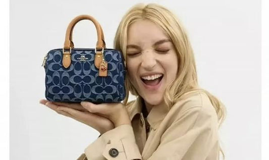 Coach_ Mini Rowan Crossbody Bag in Blocked Signature Canvas Bag With Box premium quality