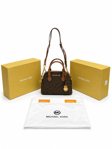 Michae_l korsVeronica Medium Dome Logo Shoulder Bag With Box And Dust Bag (M05)(Coffee Brown)