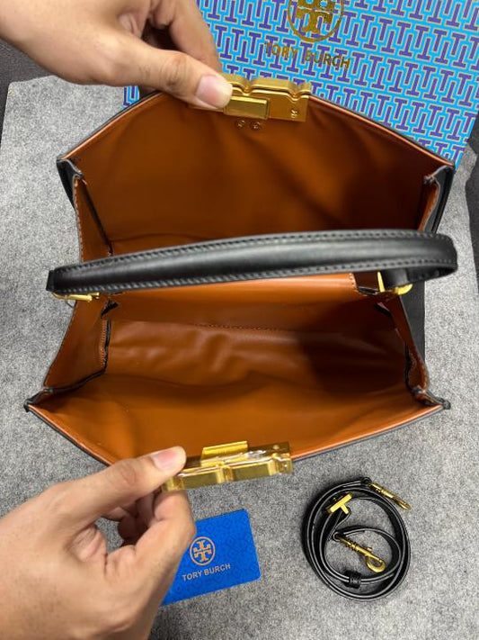 Tory_Burch_Eleanor_leather_Satchel_Bag_Signature_Gold-Tons_Double_T_hardware_Plaque_With_OG_Box_Dust_&_Cover