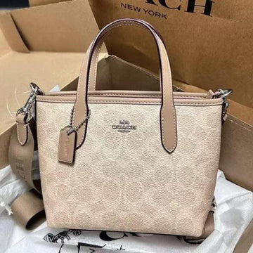 Coach_ City Mini Tote Bag In Signature Canvas Bag With Box