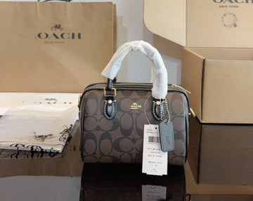 Coach_ Mini Rowan Crossbody Bag in Blocked Signature Canvas Bag With Box premium quality