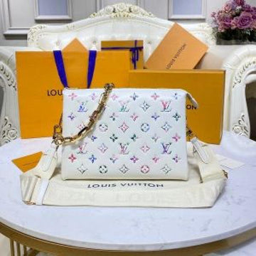 Louis_vuttion_coussin pm bag made from monogram-embossed puffy lambskin bag with double box premium quality