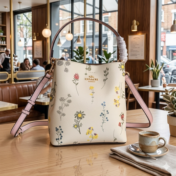 Coach_floral bucket with box premium quality with box