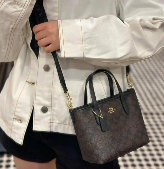 Coach_City_Mini_Tote_With_OG_Box_Dust_Cover_Signature_Canvas_Coffee_Black_6602