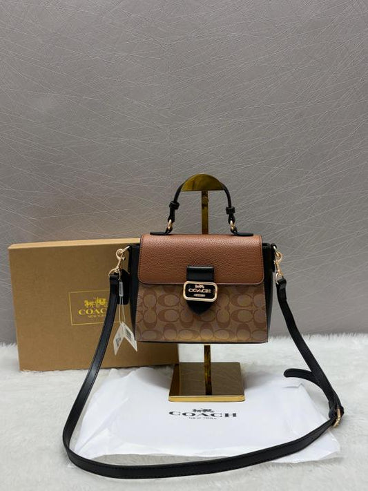 Coachh Morgan Apricot Top Handle Shoulder Bag With Original Box Dustcover Tags