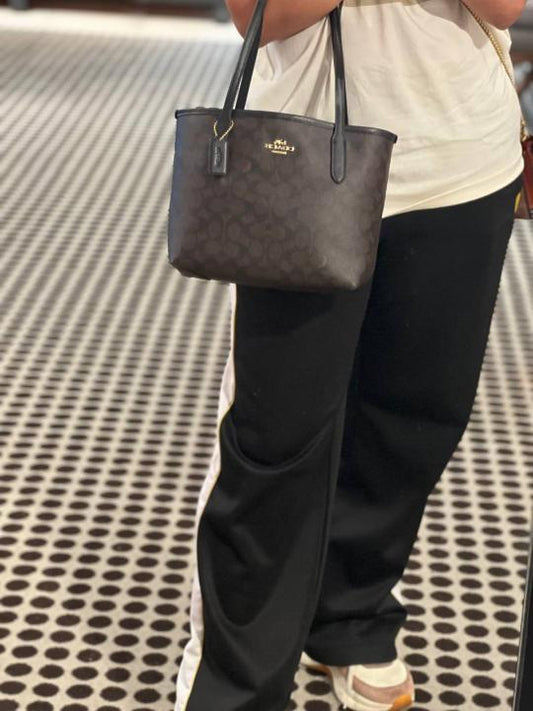Coach_City_Mini_Tote_With_OG_Box_Dust_Cover_Signature_Canvas_Coffee_Black_