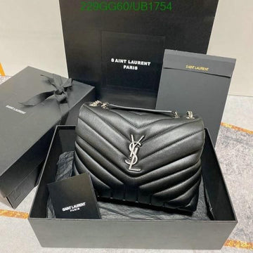 Ysl_ Lou Lou Medium Black Sliver With Double box