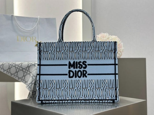 Miss_Dior_By_Christian_Dior_Graffiti_Book_Large_Tote_With_OG_Box_&_Dust_Bag_&_Scarf_(L_Blue-41cm)