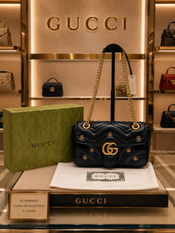 Gucci GG MARMONT SHOULDER BAG WITH DUST BAG FOLDING BOX 6353