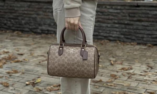 Coach_ Mini Rowan Crossbody Bag in Blocked Signature Canvas Bag With Box premium quality