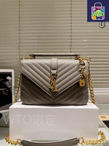Ysl Collage Gray colour Medium Shoulder Bag With Original Box & Dust Cover