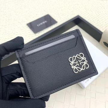 Loewe Card Holder Case Wallet Anagram Hardware Silver With Dust cover & OG Box  Black