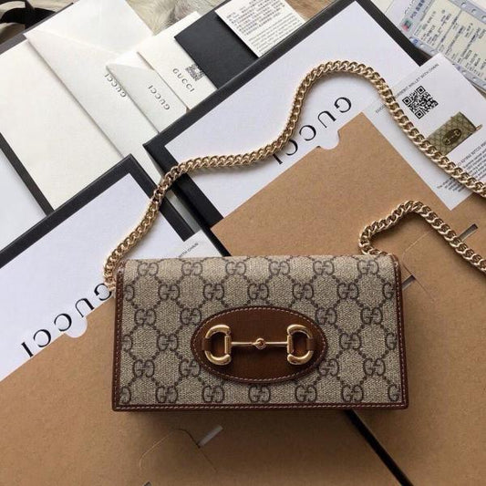 Guccii Horsebit 1955 Chain On Wallet With Original Box Dustcover