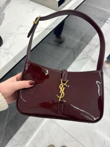Ysl_ patent hobo bag glossy with og box(with zipper)