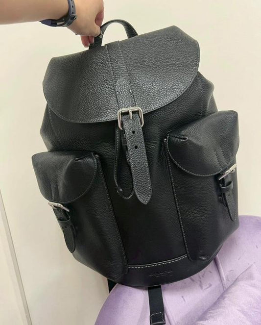 Coach_Warner_Backpack_Signature_Canvas_Coated_Canvas_Leather_With_Dust_Cover__Black