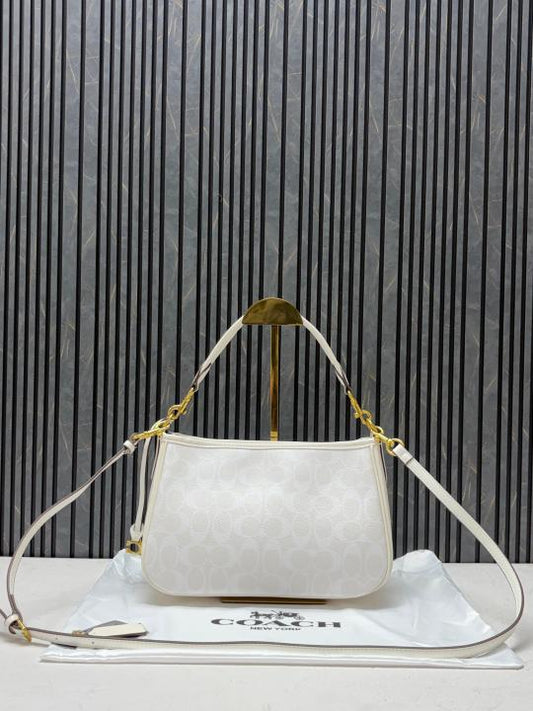Coachh Cary Medium Shoulder Bag White Monogram With Original Dustcover Tags Cards