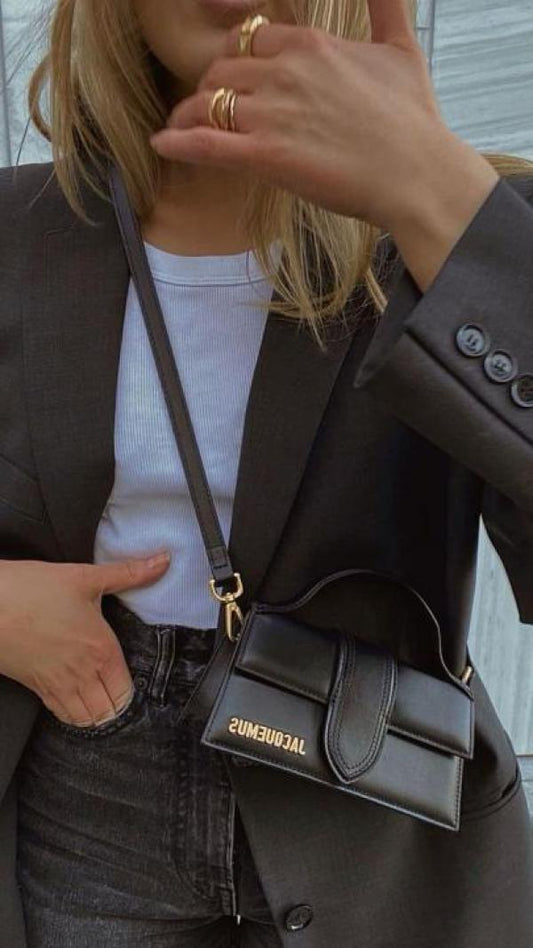 Jacquemus Leather LE Bambino With Sling Strap OG Box & Dust Bag (1120 Black)