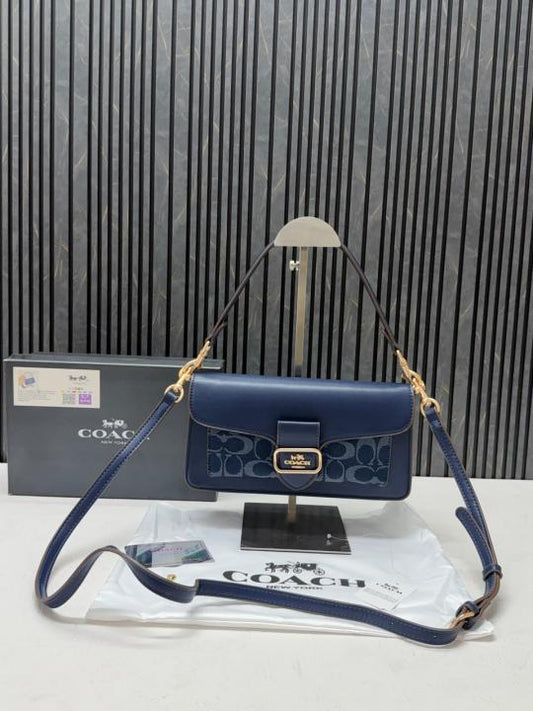 Coachh C-15 Denim Blue Morgan Crossbody Bag With Original Box Dustcover Card