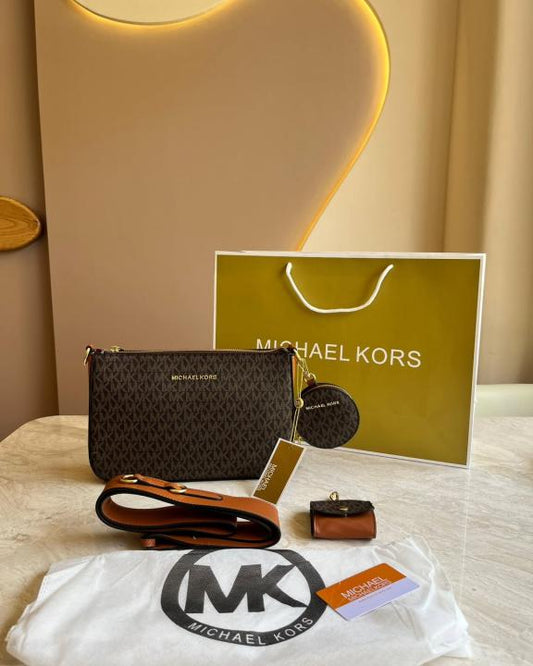 Michael_Kors_MK Jet Set Crossbody With Tech Accessories Coin Pouch & Ear Pod With Dust Bag (Coffee-Brown-M7021)