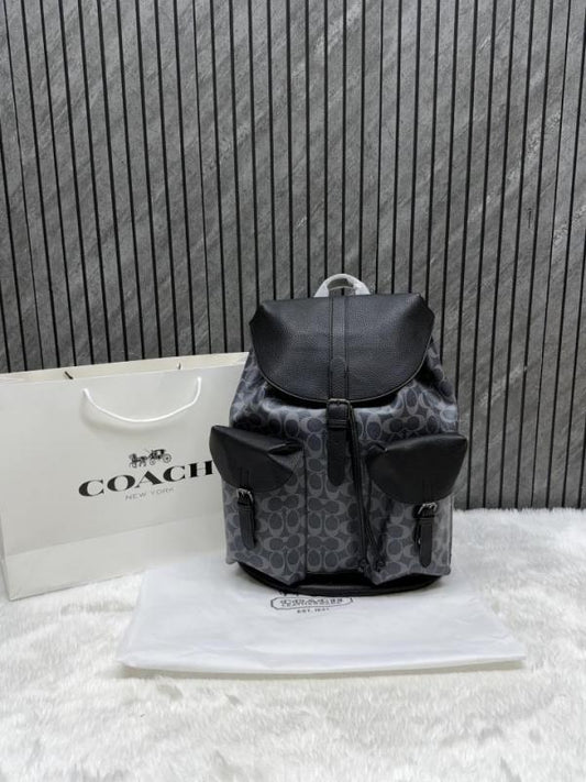 Coach_Warner_Backpack_Signature_Coated_Canvas_Leather_With_Dust_Cover__Black_Blue