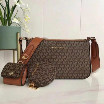 Michael_Kors_MK Jet Set Crossbody With Tech Accessories Coin Pouch & Ear Pod With Dust Bag (Coffee-Brown-M7021)