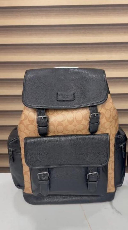 Coach_Unisex_Rivington_Backpack_Apricot_Black_Leather_With_Dust_Bag__Apricot_Black