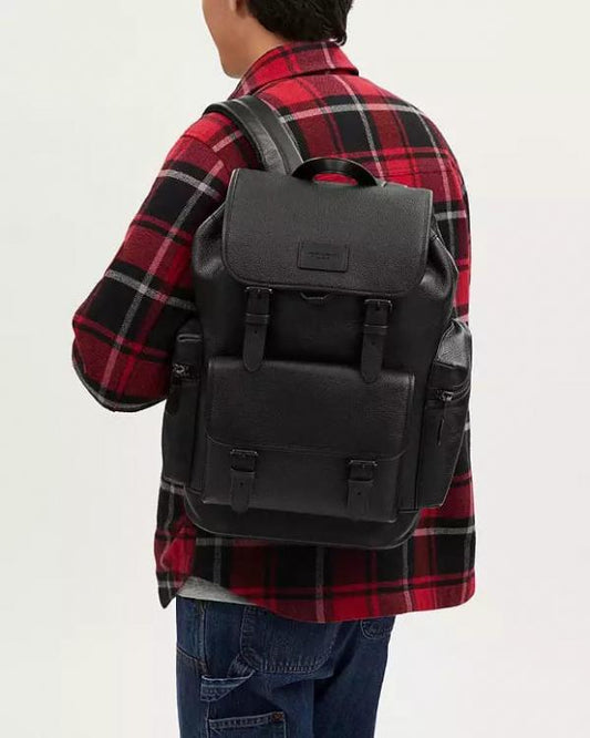 Coach_Unisex_Rivington_Backpack_Black_Sprint_Leather_With_Dust_Bag__Black