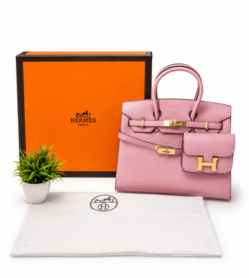 Hermss_Birkin 30 Baby Pink features structured leather With Original Box Extra pouch 2 Strap