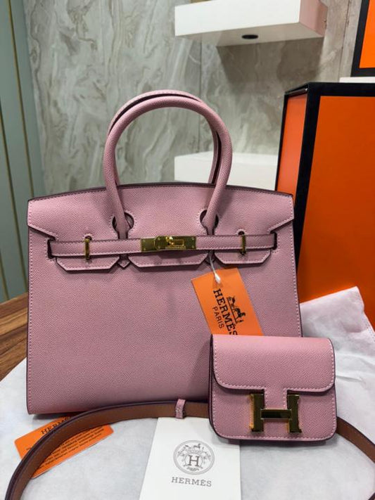 Hermss_Birkin 30 Baby Pink features structured leather With Original Box Extra pouch 2 Strap