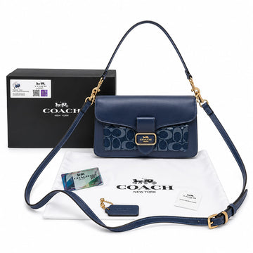 Coachh C-15 Denim Blue Morgan Crossbody Bag With Original Box Dustcover Card