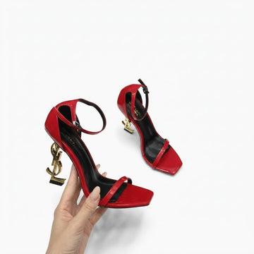 YSL Opyum Heels Premium Chilly Red Gold With OG Box 1215-1 Red