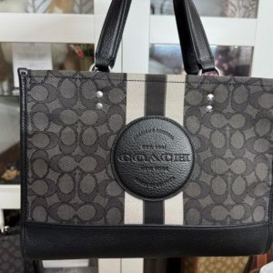 Coach_dempsey carryall signature jacquard stripe and patch with box