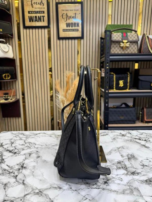 Michael Kors Laila Satchel Bag With Dust Bag (Black)