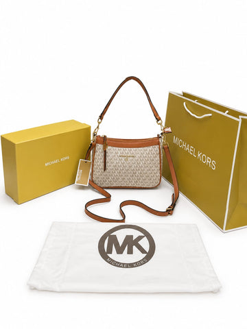 Michael Kor_s Jet Set Logo Crossbody Shoulder Bag With Box And Dust Bag (Beige)